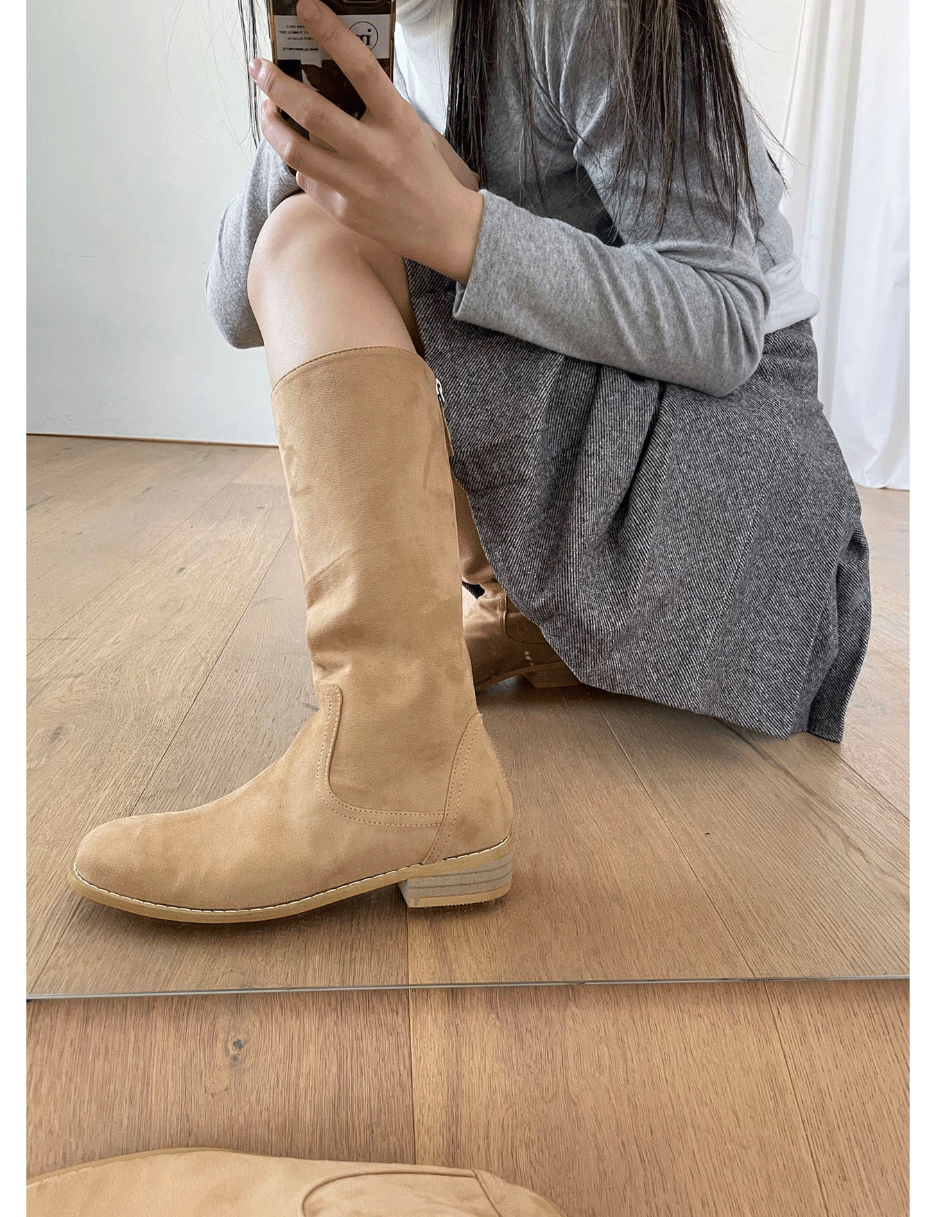 liner suede boots (2color)