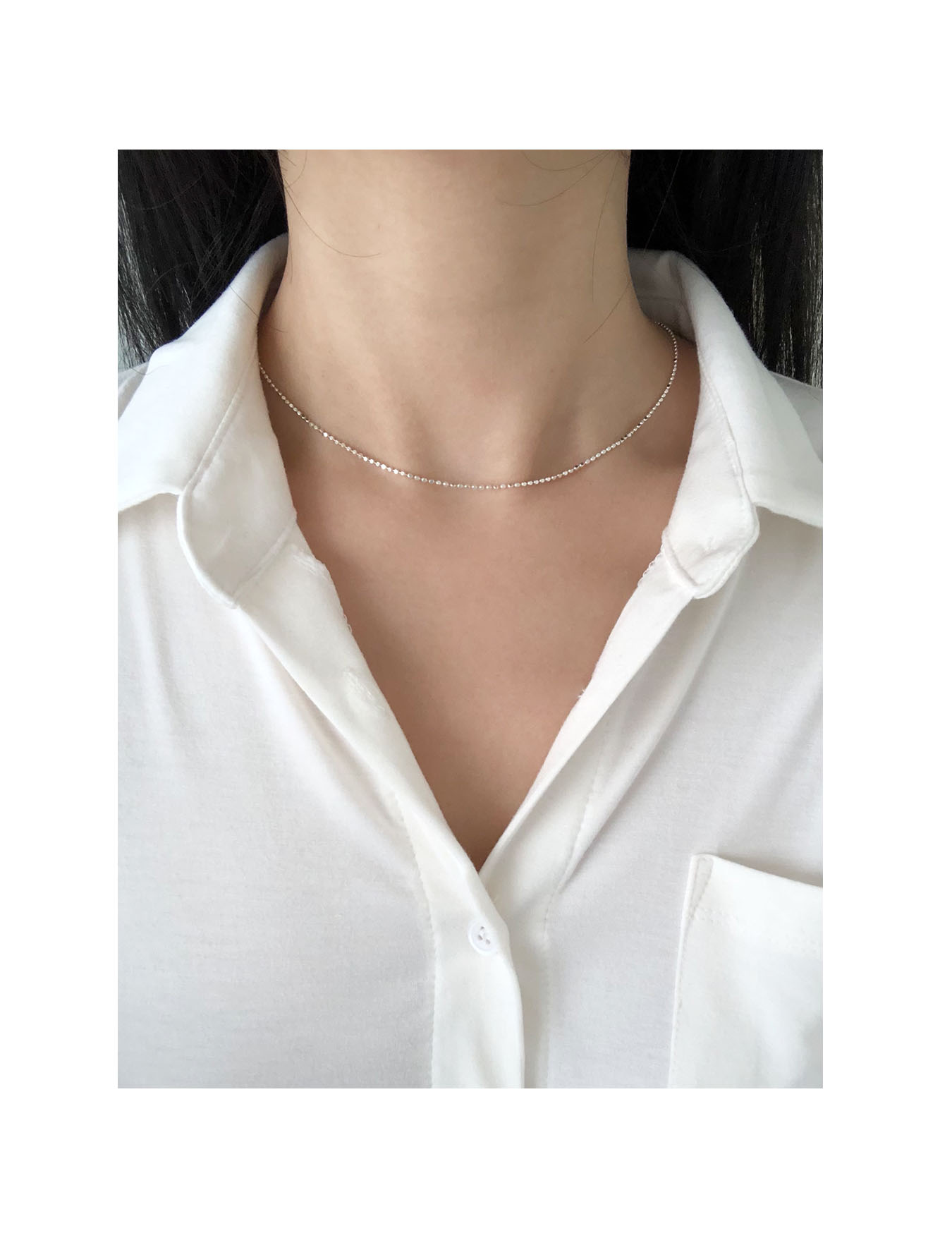(silver 92.5) daily line necklace