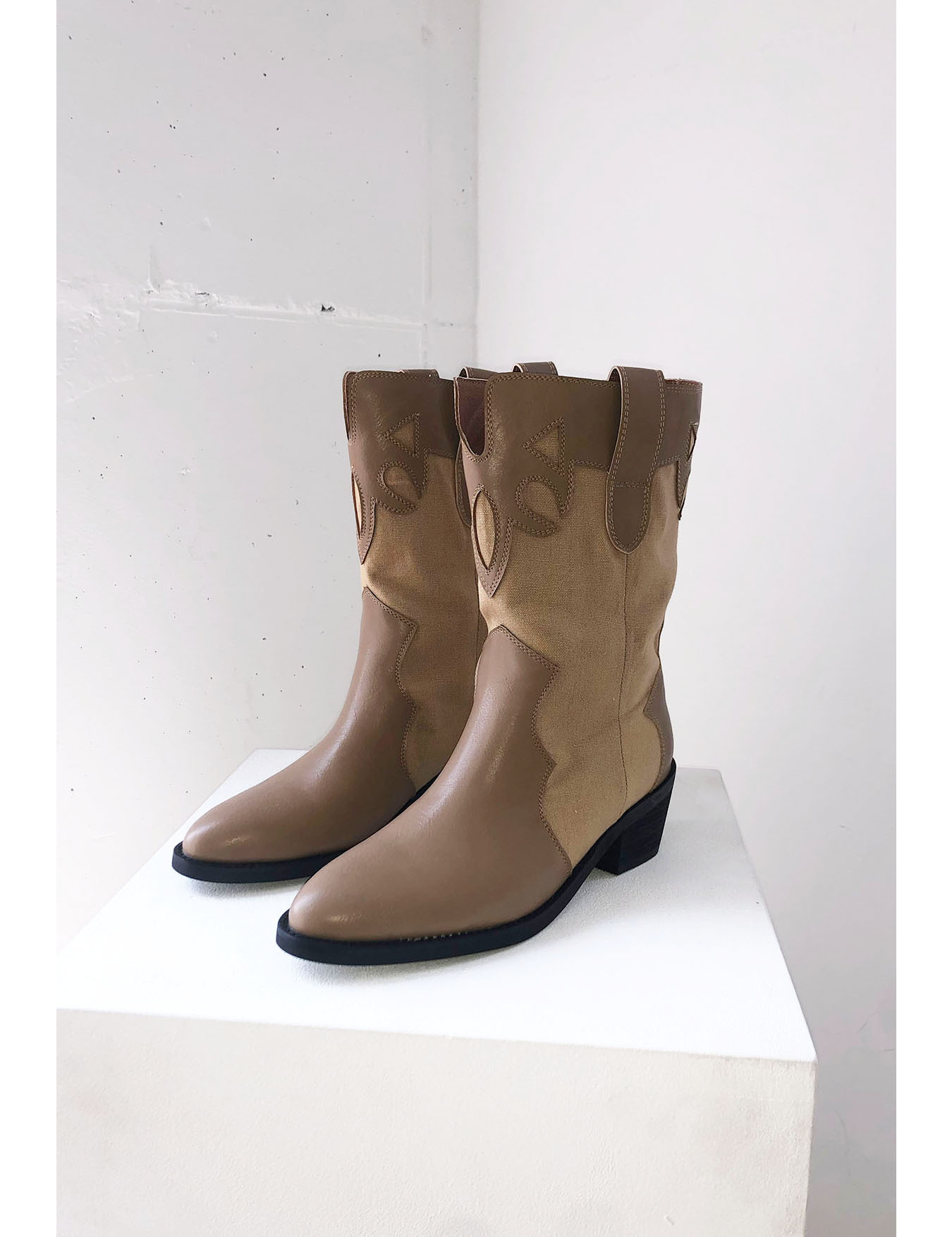 linen mix boots (2color)