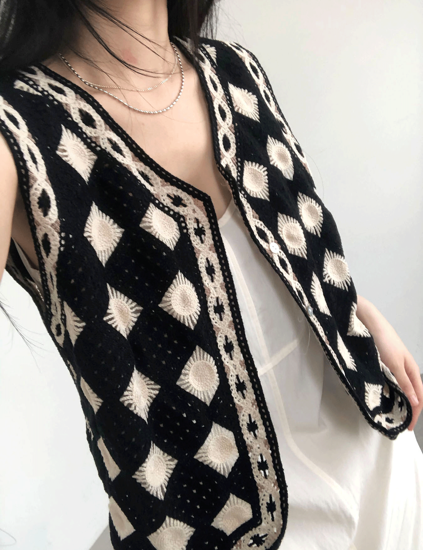 morocco knitting vest (1color)