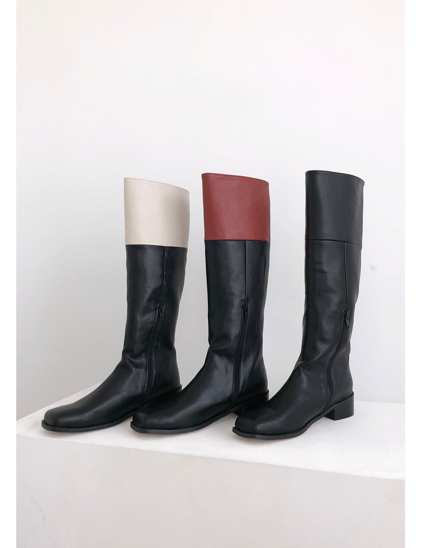 two-tone long boots (3color)