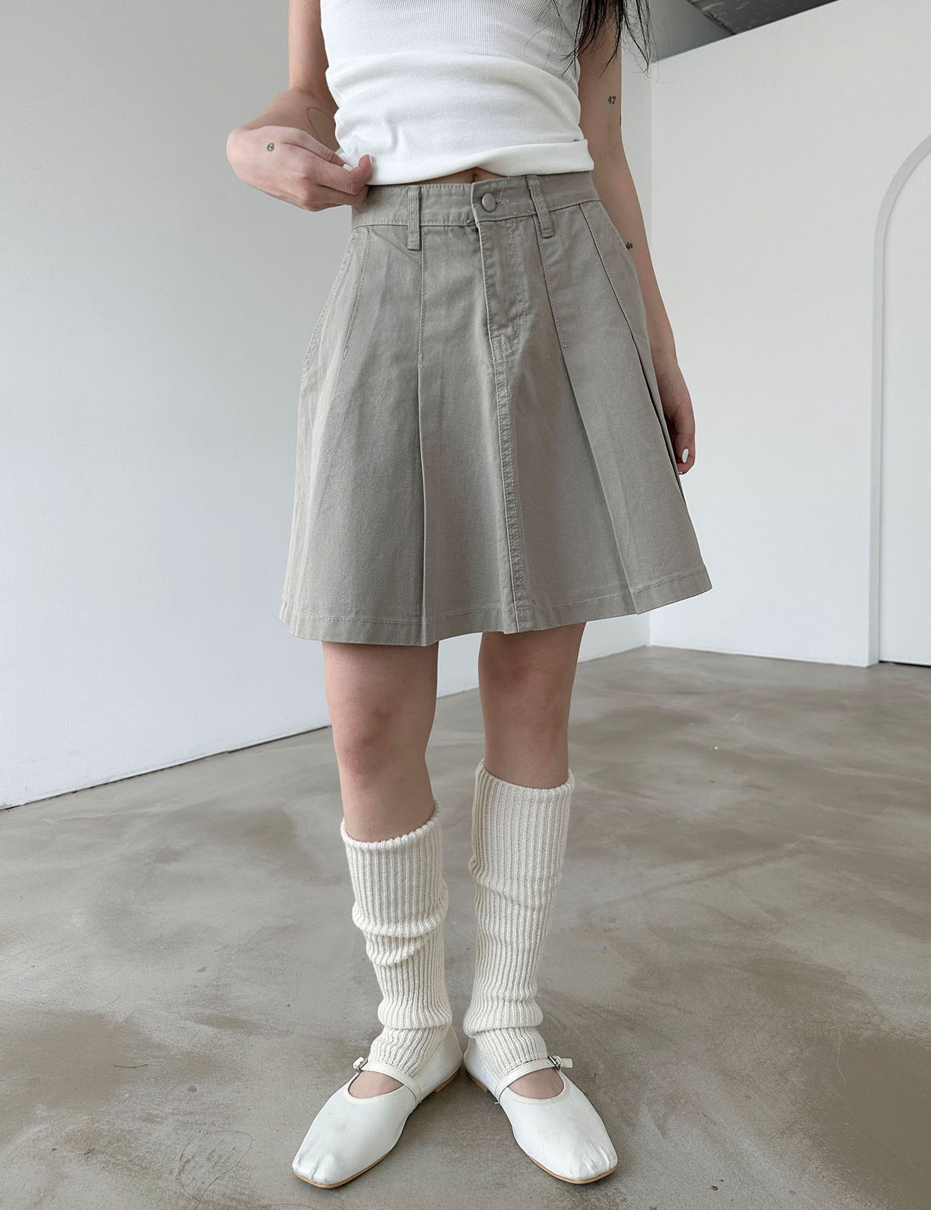 chino pleat skirt ( 4color)