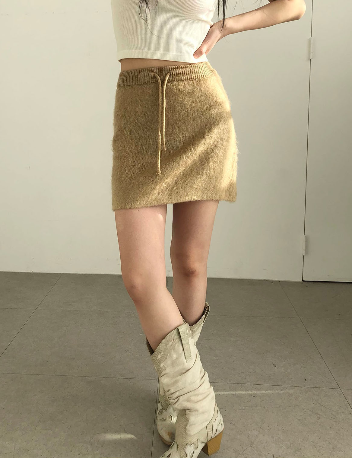 fur mini skirt (4color)