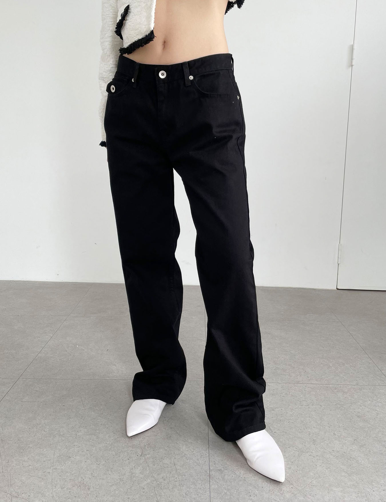 low-rise straight pants (4color)
