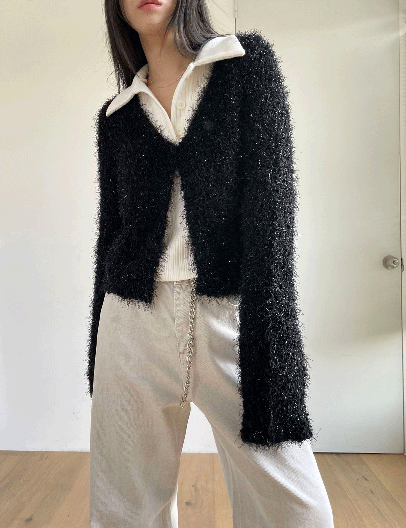 twinkle fur cardigan (2color)