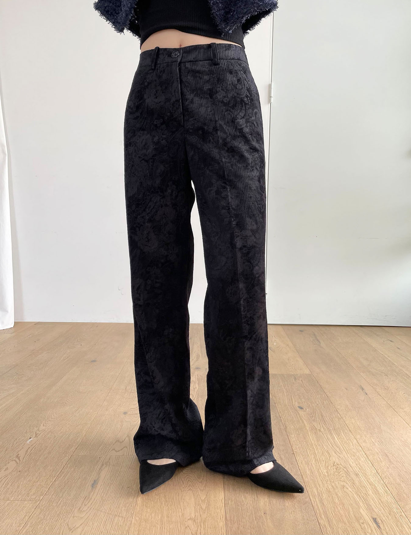 corduroy paisley pants (3color)