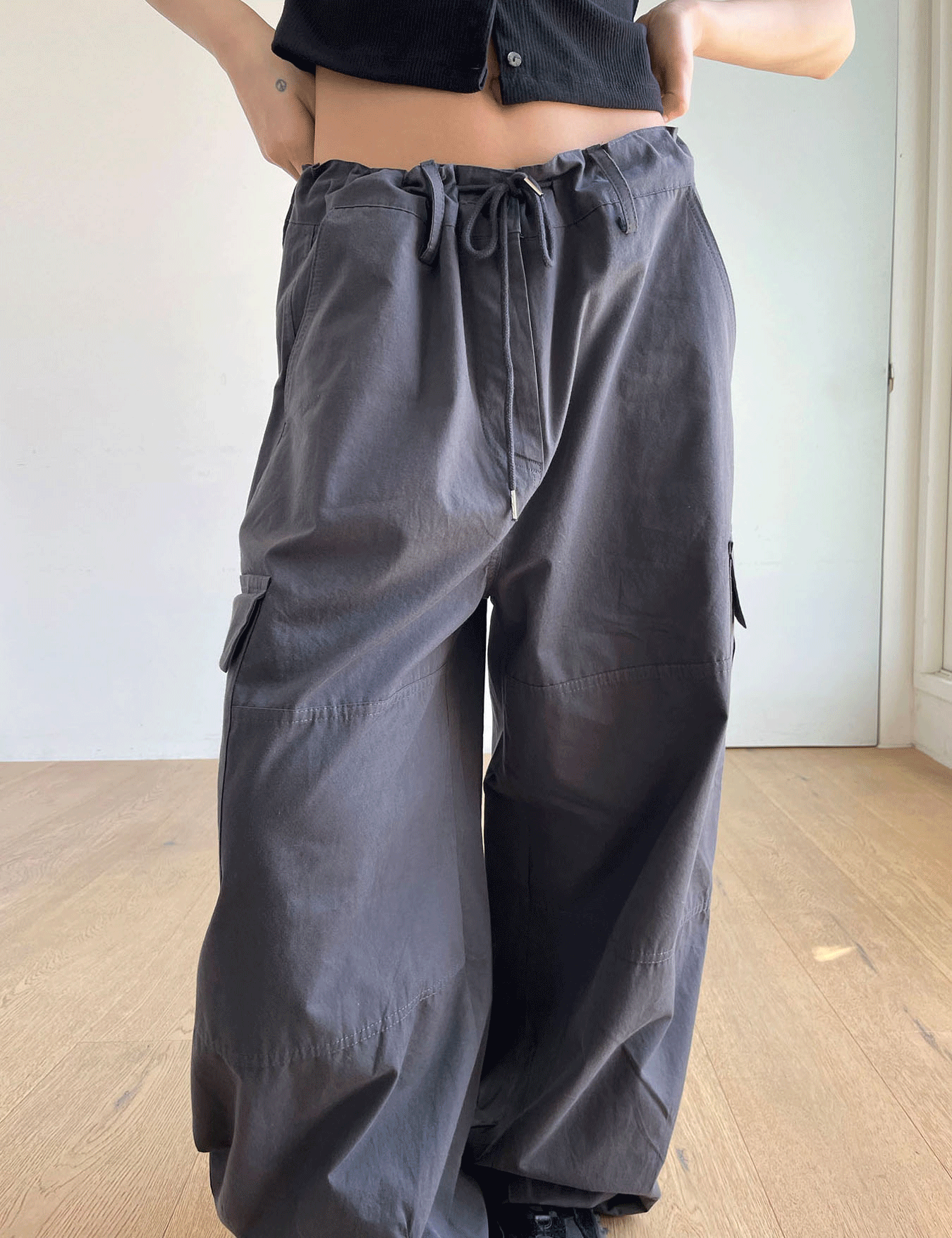 washed cargo pants (2color)