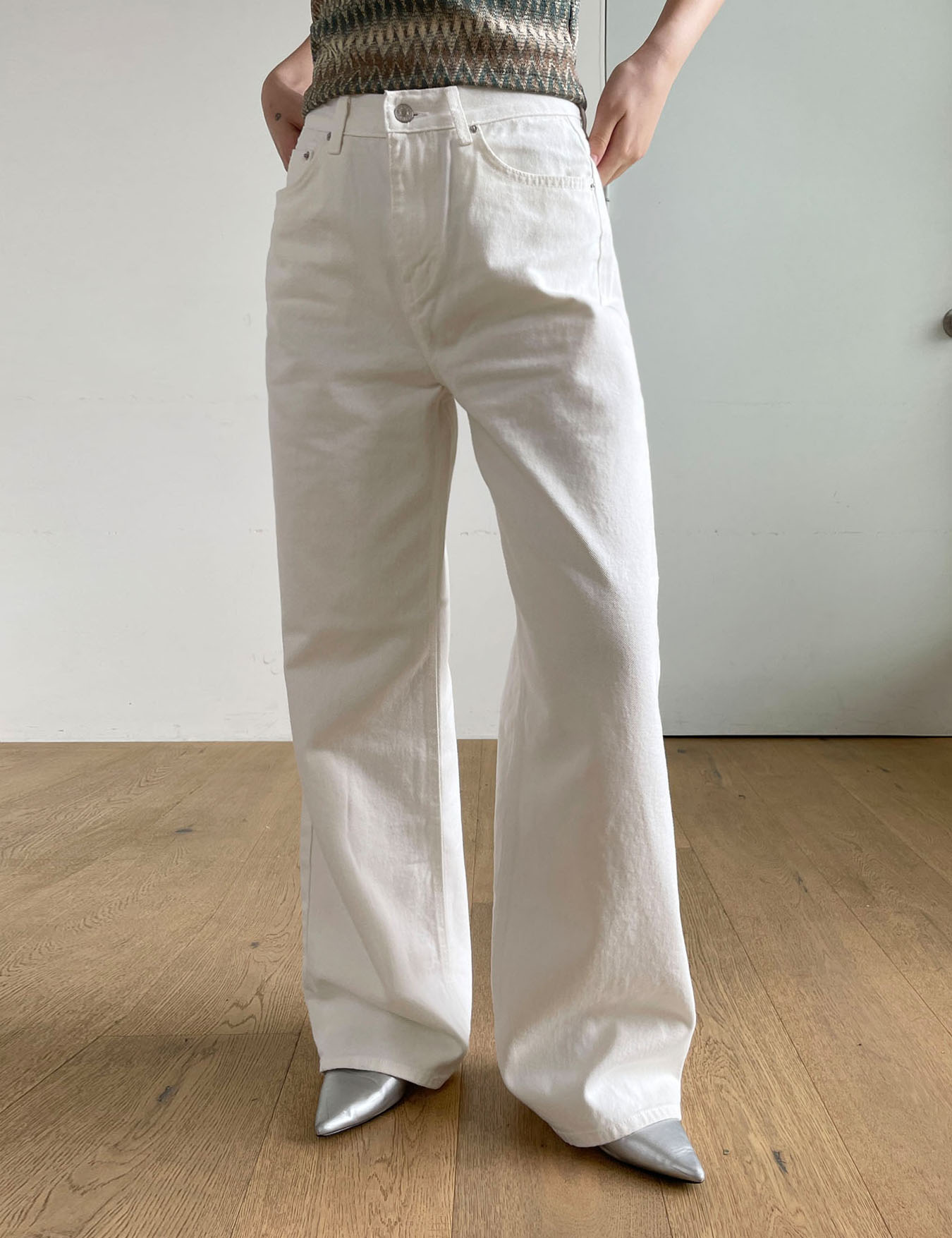 maxi white pants (1color)