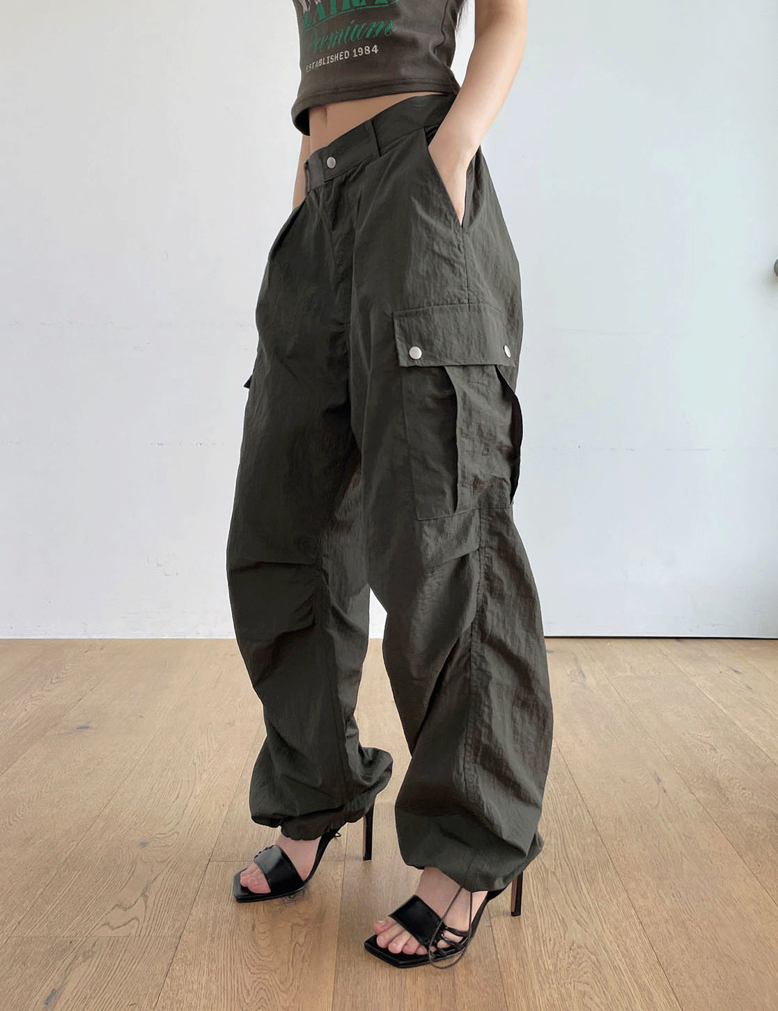 wind snap cargo pants (3color)