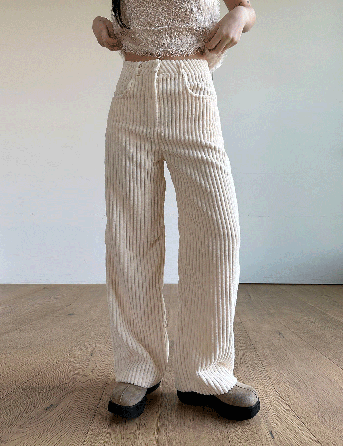 creamy corduroy pants (2color)
