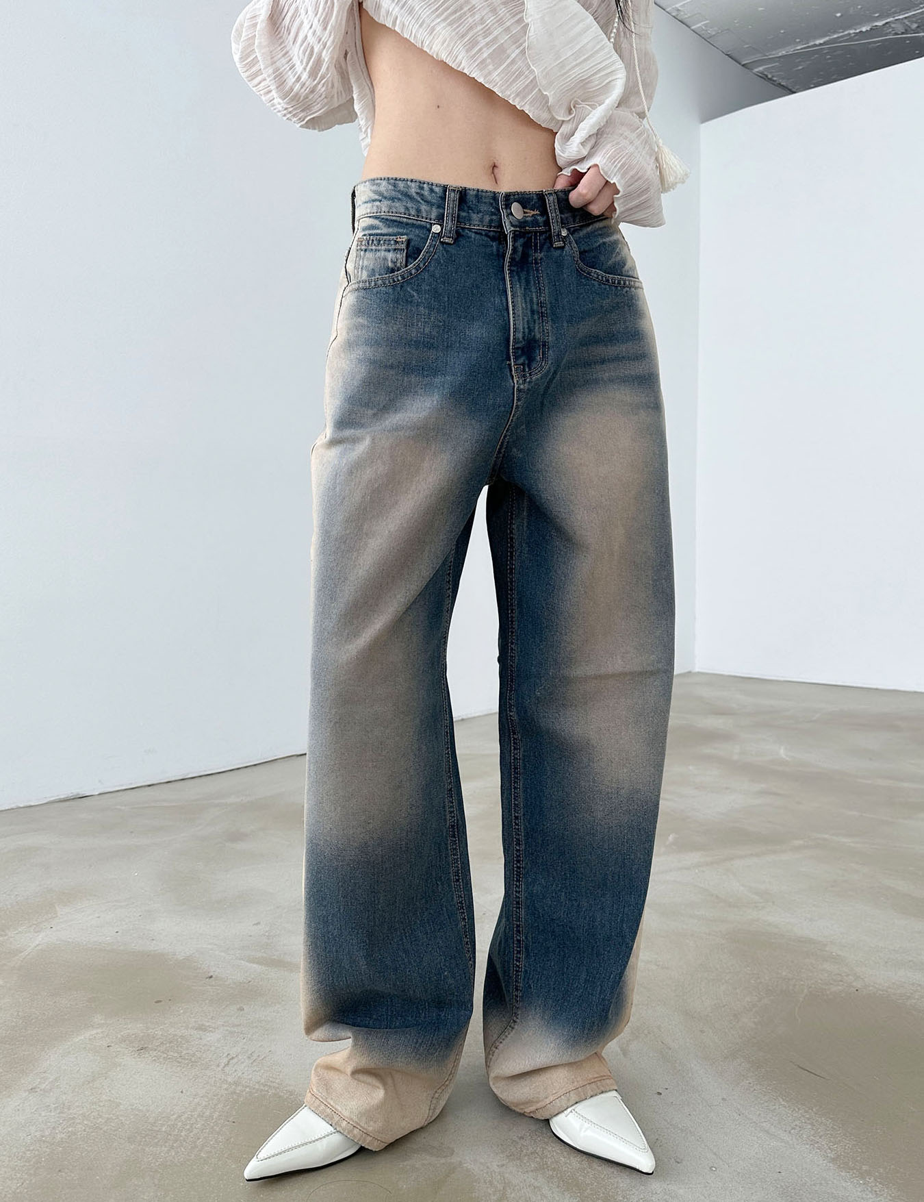 two-tone sand jean (1color)